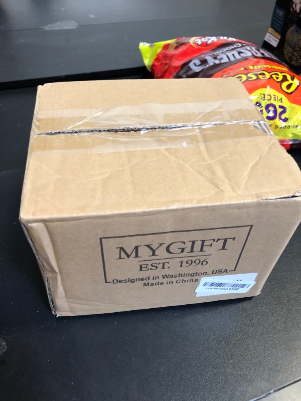 Photo 1 of MyGift 4 Piece Set Modern Brass Tone Metal Nesting Tabletop Cupcake Display Risers, Food Appetizer Dessert Buffet Table Serving Stands for Home Party Event Retail (6.0 L x 4.25 W)