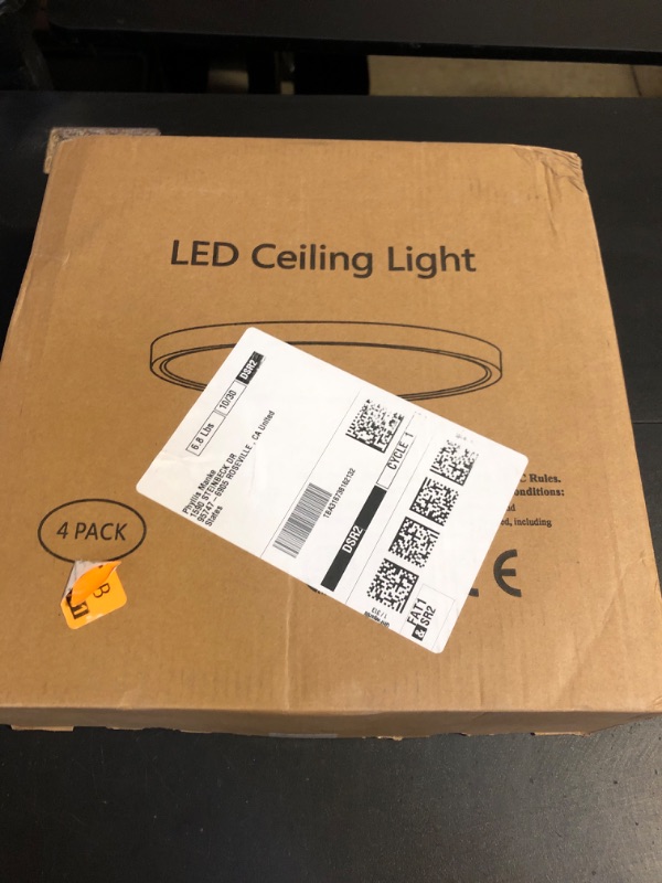 Photo 1 of TALOYA Black Led Light Fixture Ceiling Flush Mount, Surface Mounted Fixture for Bedroom Office Porch Stairwell Utility Room 12 Inch 5CCT Lighting Options 4-Pack