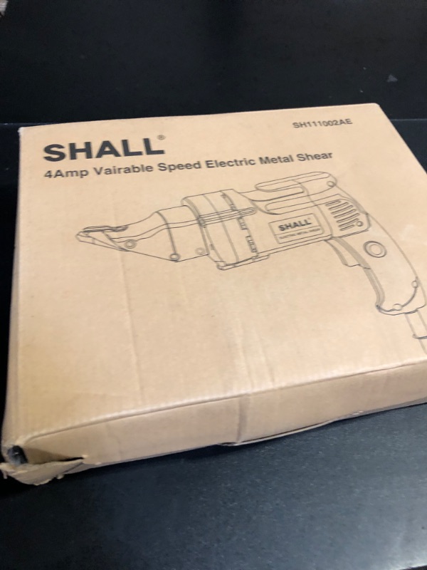 Photo 1 of SHALL Electric Metal Cutting Shear, 4.0-Amp Corded Sheet Metal Cutter, Variable Speed with 360 Degree Swivel Head, Continuous Cutting, Clean Cut for 14GA Sheet Metal & 16GA Stainless Steel, 2500 SPM