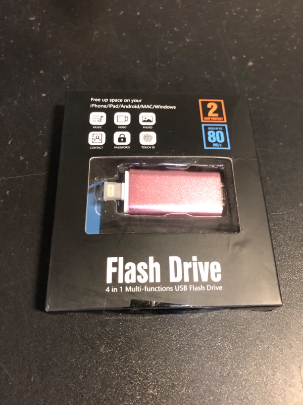 Photo 1 of Flash Drive for iPhone 512GB, Photo Stick Thumb Drive USB Stick High Speed Transfer USB Drives External Storage Memory Expansion for iPhone/iPad/PC/Laptop (Pink)