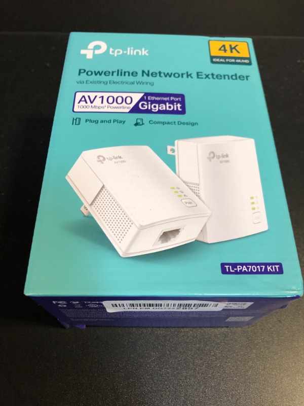 View 2 of TP-Link Powerline Ethernet Adapter Starter Kit - AV1000 Gigabit Port, Plug&Play, Ethernet Over Power, Nano Size, Ideal for Smart TV, Online Gaming, Wired Connection Only (TL-PA7017 KIT)