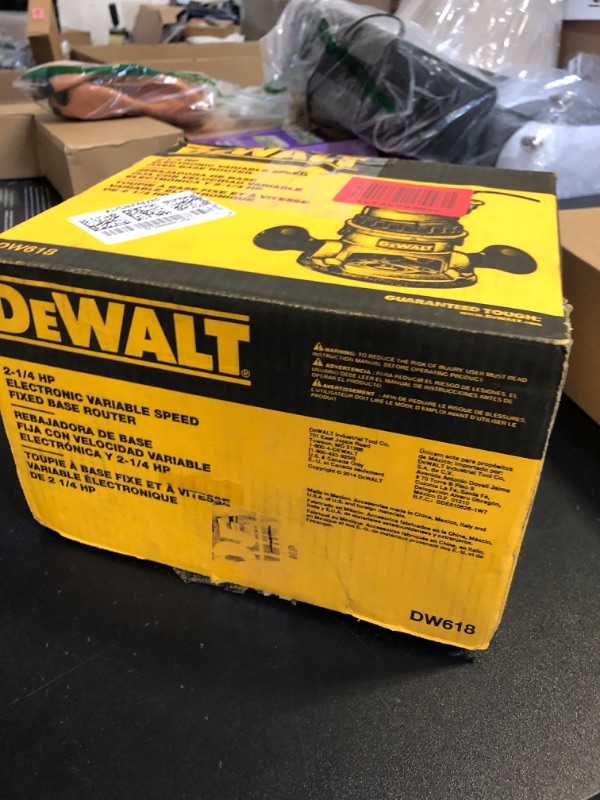 Photo 2 of DEWALT Router, Fixed Base, 12-Amp, 24,000 RPM Variable Speed Trigger, 2-1/4HP, Corded (DW618)