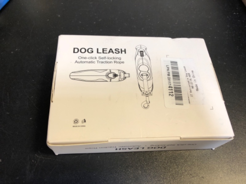 Photo 1 of ZZ Retractable Dog Leash, 16.4ft Dog Walking Leash for Small and Medium Dogs up to 150lbs, 360° Tangle Free, One-Click Self-Locking, Heavy Duty Reflective Nylon Tape with Anti-Slip Handle, White