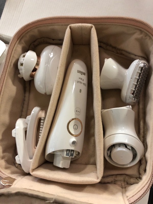 Photo 2 of Braun Epilator Silk-épil 9 Flex SkinSpa, Hair Removal Device, 360 Flex and Pivoting Head, Wet and Dry, Includes Shaver Head, Trimmer Comb, Massage Pad, Exfoliation Brush and BodyTrimmer, SES9-481 3D