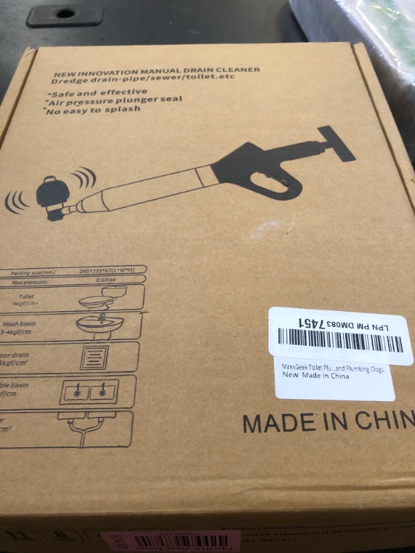 Photo 1 of MaxxGeek Toilet Plunge Blaster, High Pressure Toilet Plunger, High-Pressure Air Drain Blaster Plunge Blaster Multi-drain Unclogger for Toilets, Bathroom Floor, Drain Sinks and Plumbing Clogs.