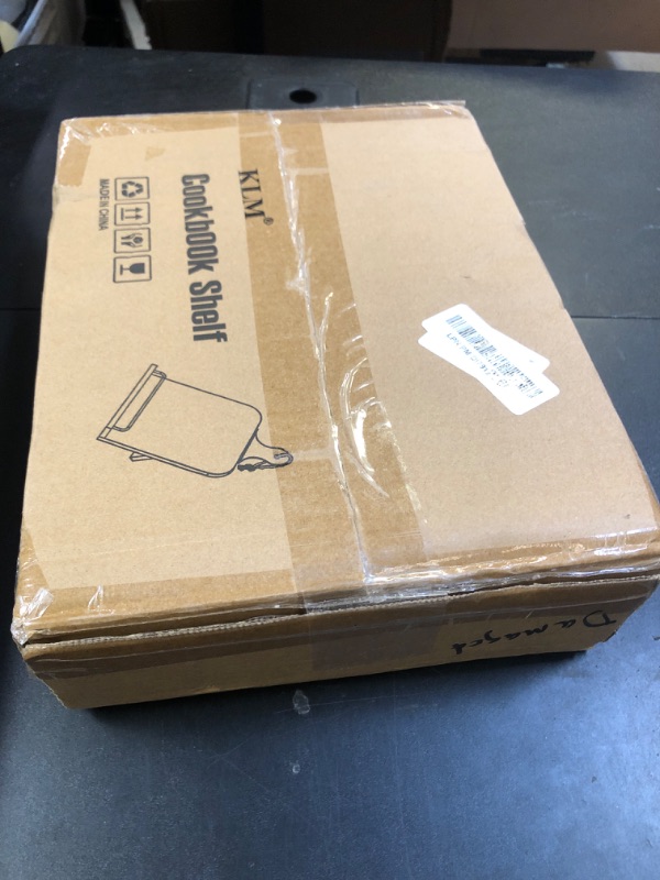 Photo 1 of KLM Kitchen Cookbook Stand - Recipe Book Holder for Cooking, Organising and Storage - Perfect Home Shelf Decor and Wedding Retirement Gift for Woman (Brown)