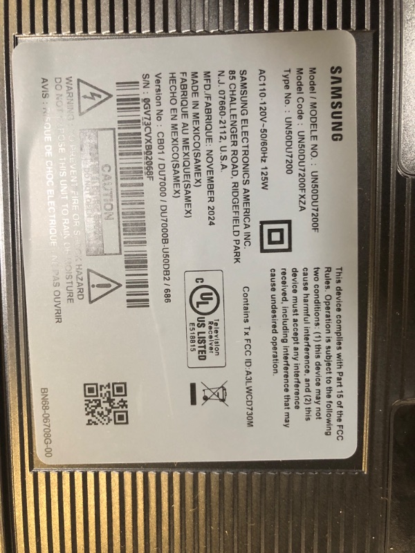 Photo 2 of SAMSUNG 50-Inch Class Crystal UHD 4K DU7200 Series HDR Smart TV w/Object Tracking Sound Lite, PurColor, Motion Xcelerator, Mega Contrast, Q-Symphony (UN50DU7200, 2024 Model)