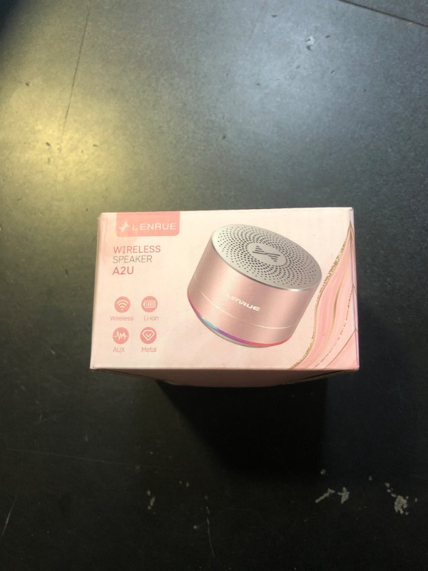 Photo 1 of LENRUE A2 Portable Wireless Bluetooth Speaker with Lights and Lanyard,5W Mini Small Metal Speakers Bluetooth 5.0/Aux-in for iPhone Android Home Outdoor, Gifts for Women/Girls