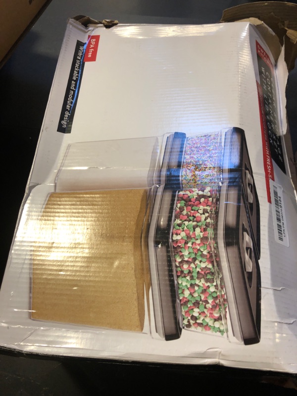 Photo 1 of DWËLLZA KITCHEN Large Airtight Food Storage Containers - Clear Plastic Bulk Food Pantry & Kitchen Storage Containers for Flour, Sugar and Baking Supplies 4 Pcs. BPA-Free, Keeps Fresh & Dry (Black)