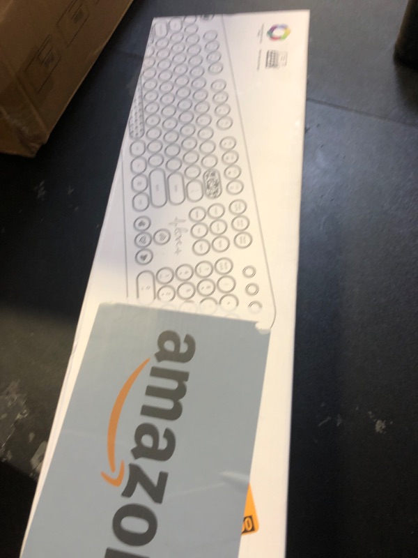 Photo 1 of Atelus Wireless Keyboard and Mouse, Typewriter Full Size Keyboard with Number Pad and 2 in 1 USB Connected Mouse for Windows 7/8/10, Laptop, Desktop, PC, Computer (Pink Colorful)