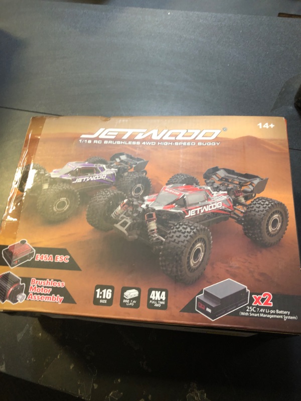 Photo 2 of Jetwood x Hyper go 1/16 Fast Brushless RC Cars for Adults, Max 42 mph High Speed Remote Control Car for Boys, Electric RTR Race RC Truck, Hobby Grade RC Buggy, Offroad All Terrian JC16EP with 2 Lipo