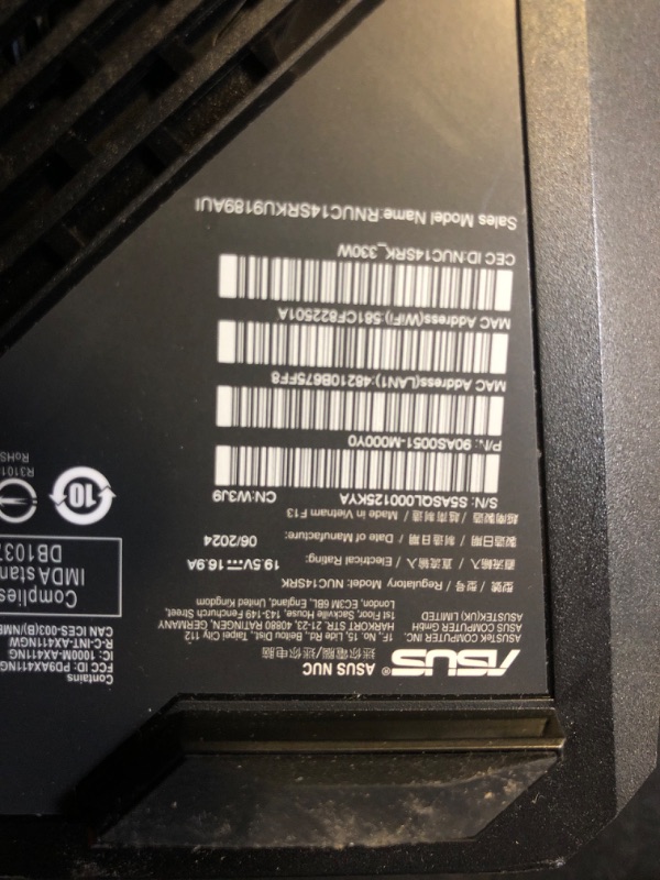 Photo 3 of ROG NUC 970 Full System Mini PC with Intel 14th Gen Core Ultra 9 185H, NVIDIA GeForce RTX 4070 Discrete Graphics, 32GB DDR5 RAM, 1TB PCIe G4x4 NVMe SSD, Win 11, ARGB Lighting, Vertical Stand Included