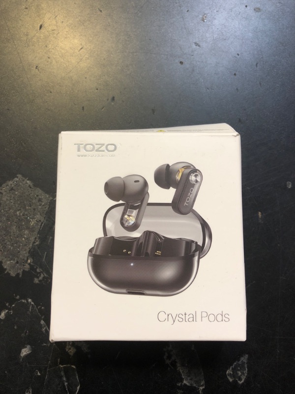 Photo 2 of Tozo  Active Noise Cancelling Wireless Earbuds, 10mm Drivers Deep Bass Stereo Sound, 4 Mics Smart ENC AI Calls, 32 EQ Customization via App, Bluetooth 5.4 Headphones, Crystal Case Design