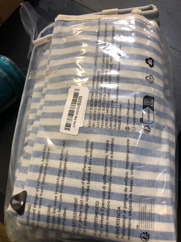 Photo 1 of Lifewit 2 Pack Laundry Hamper Large Collapsible Laundry Basket, Freestanding Waterproof Cloth Hamper with Easy Carry Handles in Laundry Room Bedroom Bathroom College Dorm for Adult, Grey&Blue, 2 x 80L