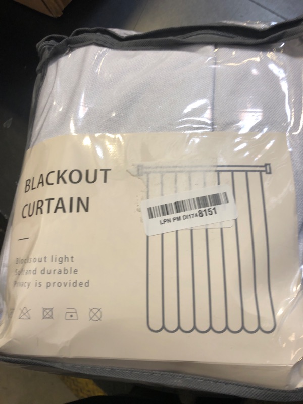 Photo 1 of 100% Blackout Shield Linen Blackout Curtains for Bedroom 108 Inches Long, Back Tab/Rod Pocket Living Room Drapes, Thermal Insulated Blackout Curtains 2 Panels Set, 50" W x 108" L, Bright White