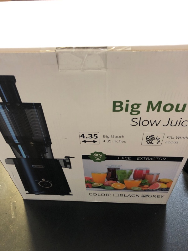 Photo 2 of Cold Press Juicer, ECOSELF Slow Masticating Juicer with 4.35" Large Feed Chute Fit Whole Fruits & Vegetables, Self Feeding for Juice Extractor Machine, Easy to Clean and Assemble, High Juice Yield