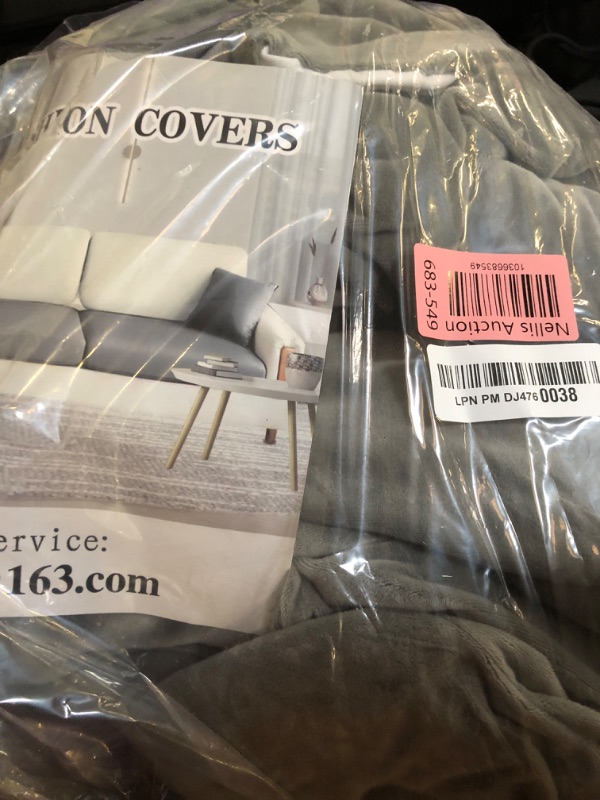 Photo 2 of BT.WA Sectional Couch Covers for 4-Piece Seat Cushion Velvet Separate L Shape Couch Cover Stretch Sofa Slipcover with 2 Pieces Pillowcases Furniture Protector (Sofa 3 Seater + 1 Chaise, Light Grey)