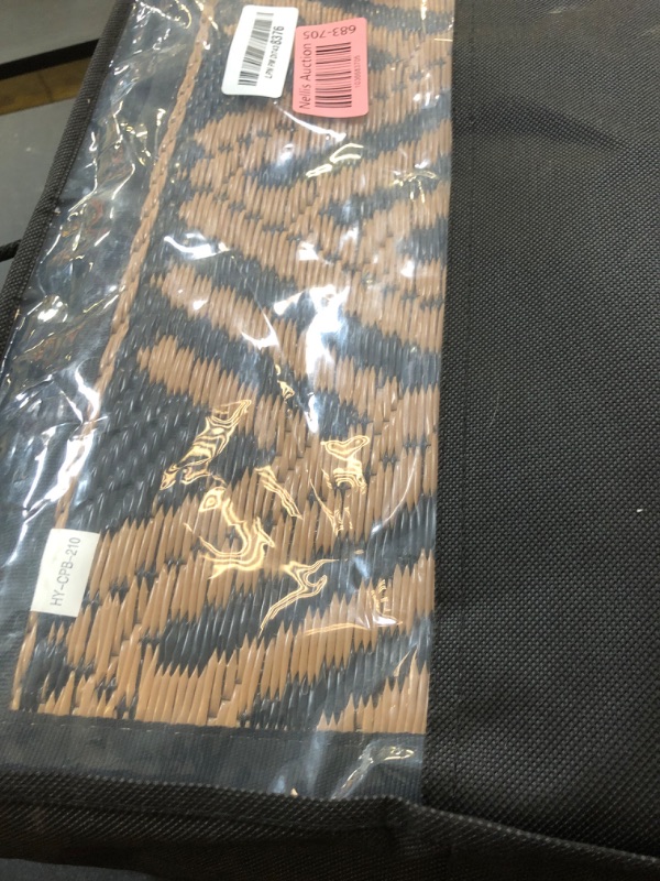 Photo 1 of MontVoo-Outdoor Rug Carpet Waterproof 6x9 ft Reversible Patio Rug RV Camping Rug-Plastic Straw Rug Outside Indoor Outdoor Area Rug for Patio Deck Balcony Picnic Beach Outdoor Decor Boho Black Brown