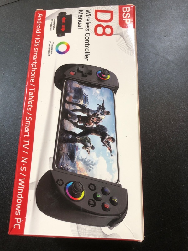 Photo 1 of Wireless Controller for iPad, Tablet, iPhone/Android/PC/Switch/PS3/PS4 Gamepad Joystick with 7-color RGB lights, Turbo, Supports Mobile Cloud Game, Streaming on PS/Xbox/PC Console, iPhone 16/15 Controller, Blue