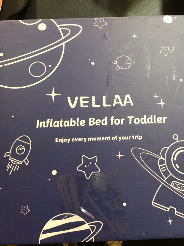 Photo 2 of VELLAA Toddler Airplane Bed for Baby, Inflatable Toddler Travel Bed for Kids with High Sides, Safety Belt, Manual Pump & Carry Bag, Fits Most Airplane Seats