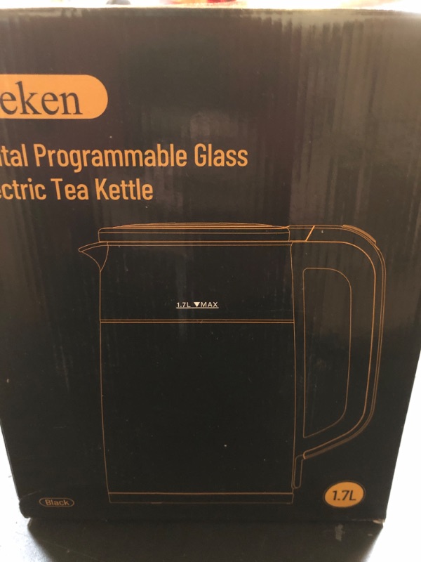 Photo 2 of Veken Electric Tea Kettle, 1.7 Liters 1500W, Temperature Control, Keep Warm, Digital Display, Automatic Shut Off, Hot Water Boiler Heater Pot, Glass Boiling Teapot, Kitchen Boil Kettles, Black