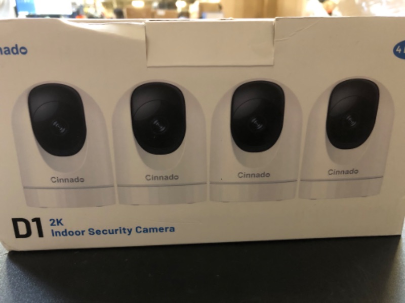 Photo 2 of Cinnado 2K Home Security Cameras-2.4Ghz WiFi Indoor Camera with 360° Motion Detection for Pets/Nanny/Baby/Dog, 2 Way Audio, 24/7 SD Card Storage, Cloud Storage, Works with Alexa & Google Home, D1 4P