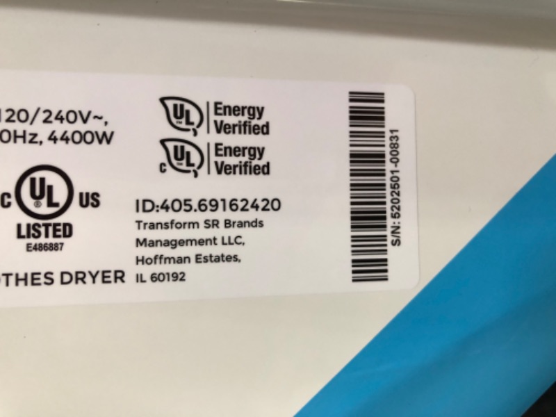 Photo 1 of *UNALE TO FULLY TEST*  Kenmore 7.0 cu. ft. Front Load Electric Dryer-with Guard to Reduce Wrinkles & Static-Sanitize and Smart Sensor Drying-LED, White