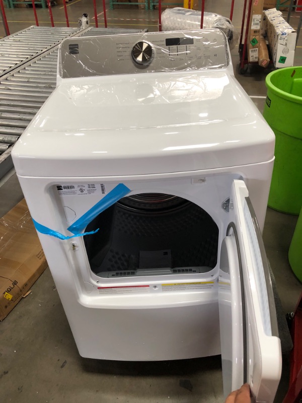 Photo 1 of *UNALE TO FULLY TEST*  Kenmore 7.0 cu. ft. Front Load Electric Dryer-with Guard to Reduce Wrinkles & Static-Sanitize and Smart Sensor Drying-LED, White