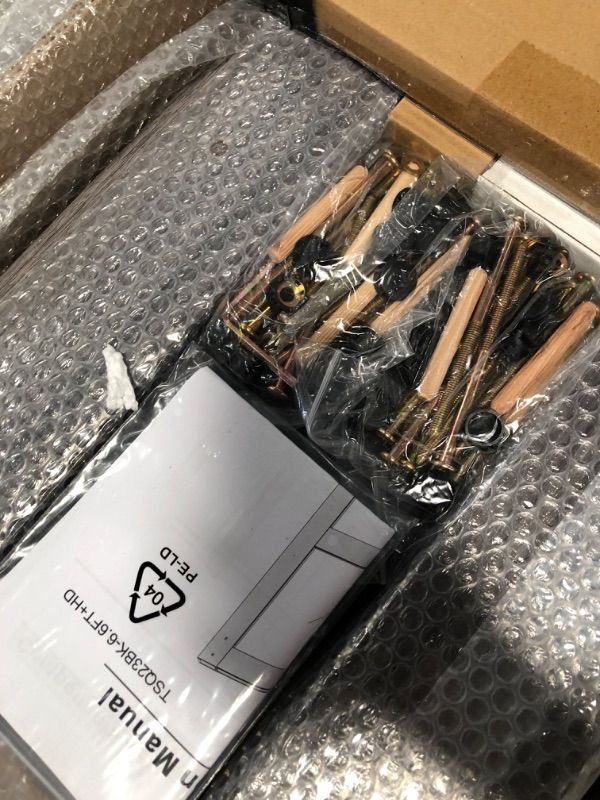 Photo 1 of BARNSMITH 18in x 84in Double Glass Barn Door with 6.6FT Sliding Door Hardware Kit Included & Handle,3-Panel Frosted Glass Solid Wood Slab with Water-Proof PVC Surface,Pre-Drilled Easy Assembly,Grey