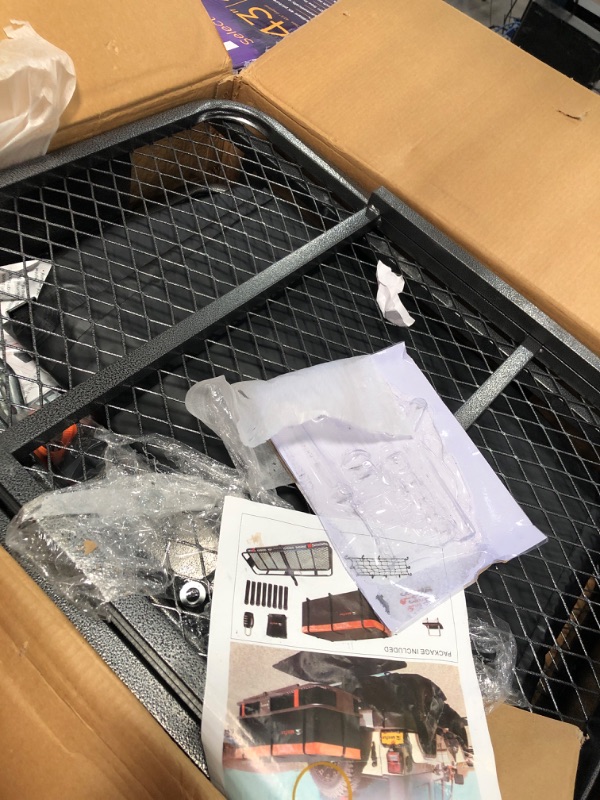 Photo 1 of (Used)(unknown if complete) MeeFar Folding Hitch Mount Cargo Carrier Basket 60" X 20" X 6"+Waterproof Cargo Bag 16 Cubic Feet(58" 19" 24"),Hauling Weight Capacity 