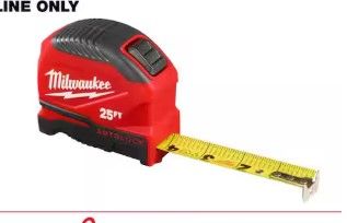 Photo 1 of 25 ft. Compact Auto Lock Tape Measure with Fractional Scale