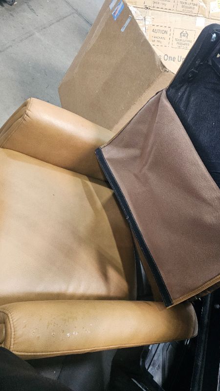 Photo 1 of ***PARTS ONLY***COLAMY Electric Power Swivel Recliner Chair, PU Leather Rocking Chair, 270° Swivel 145° Recliner Chair with Built-in Charging Ports for Living Room, Home, CognacBrown