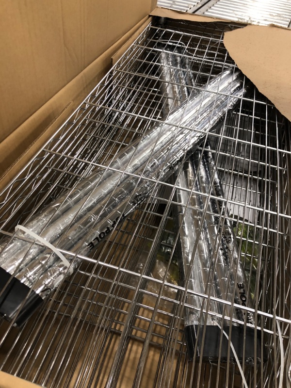Photo 1 of (Damaged)(sold for parts) Storage Shelves 2100Lbs Capacity, 6-Shelf on Casters 48" L×18" W×72" H Commercial Wire Shelving Unit Adjustable Layer Metal Rack 