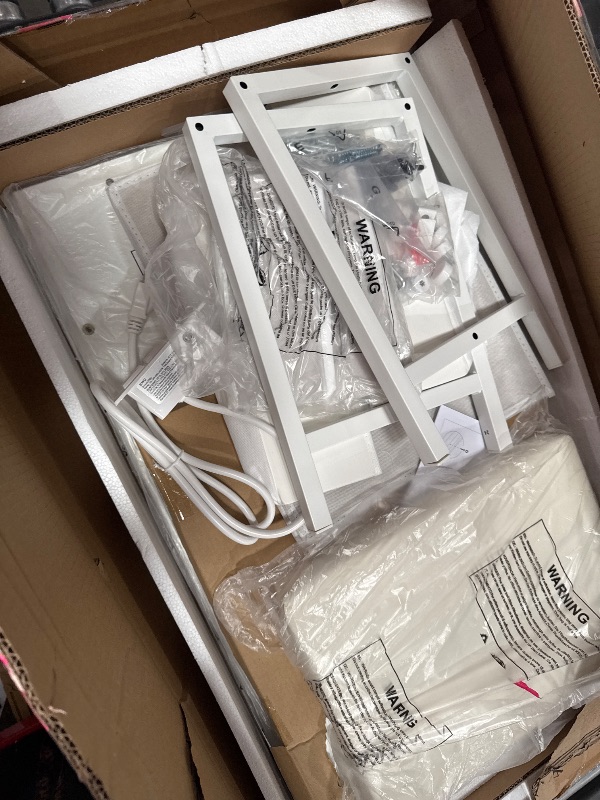 Photo 1 of ***PARTS ONLY***KAI-ROAD White Makeup Vanity Desk with Mirror and Lights, Vanity Set with Chair, Make Up Dresser Table with Drawers and Power Outlet for Girls Bedroom Small Space