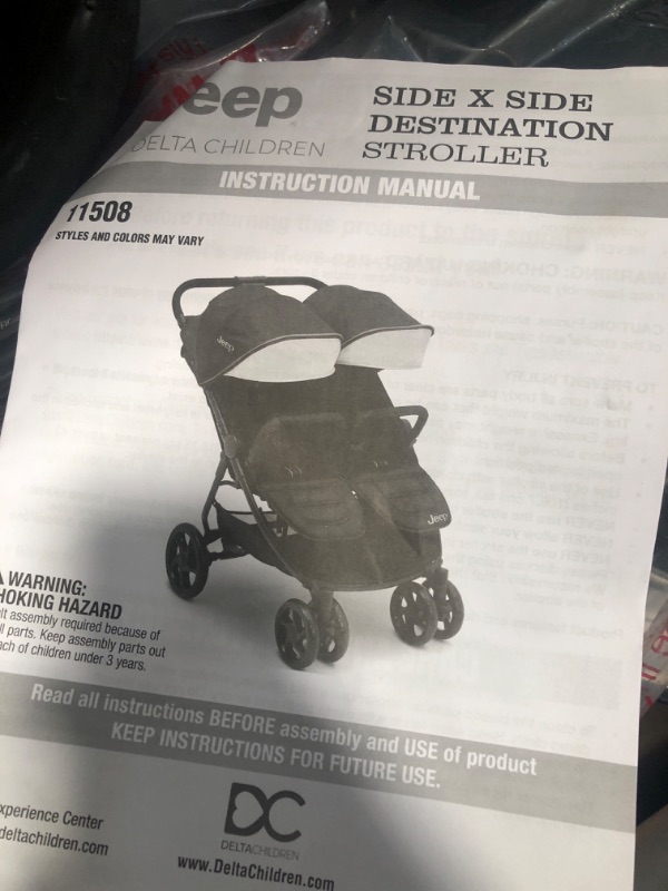 Photo 1 of *****************MISSING PIECES OF THE PUSH BAR***********

Jeep Destination Ultralight Side x Side Double Stroller, Midnight