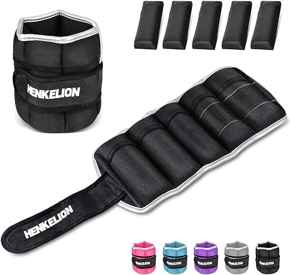 Photo 1 of 1 Pair 2 3 5 10 Lbs Adjustable Ankle Weights for Women Men Kids, Strength Training Wrist and Ankle Weights Sets for Gym, Fitness Workout, Running, Lifting - Black Grey Pink Blue Purple