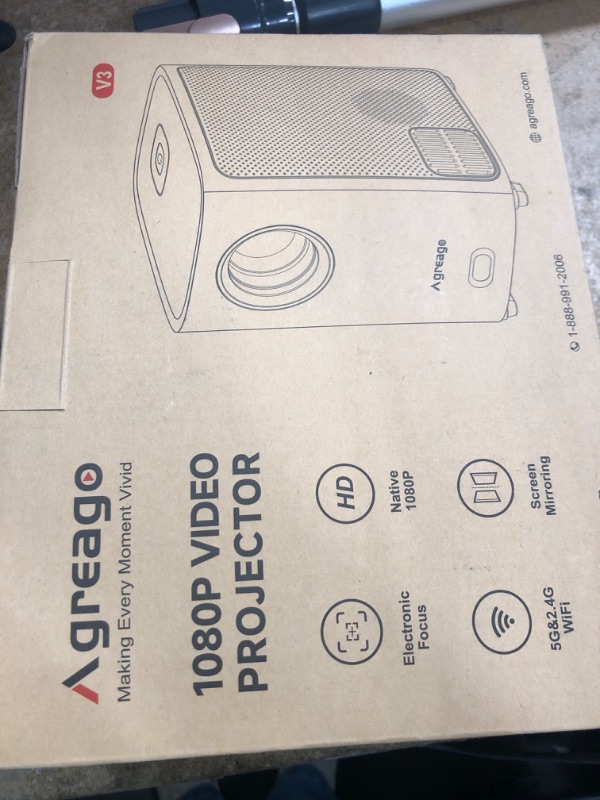 Photo 1 of [Electric Focus]Projector with WiFi and Bluetooth, Native 1080P 15,000 Lumens 4K Supported, Agreago Outdoor Movie Projector for Home Theater UP to 300", for iOS/Android/Laptop/TV Stick/HDMI/USB