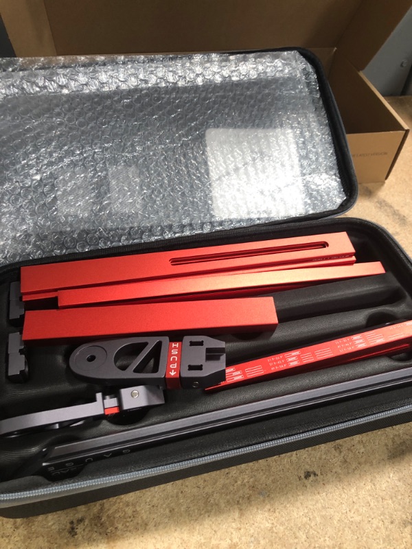 View 4 of SUNLFPROD Stair Tread Template Tool - Upgrade Stair Tread Tool, Stair Measuring Tool, Stair Template, Stair Scribe Tool for Stair Measurement Tool, Shelf Project Layout (Red-Gray)