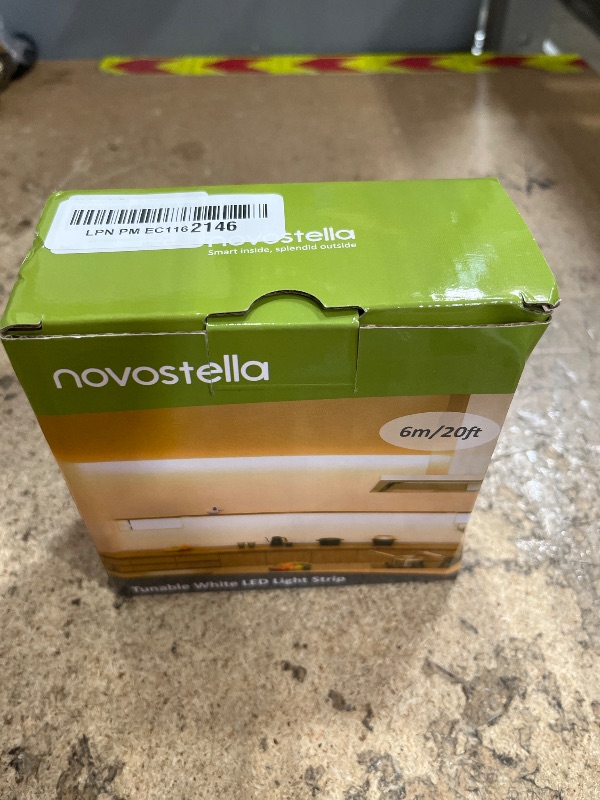 Photo 1 of NOVOSTELLA 20ft Tunable White LED Strip Light Kit Dimmable 3000K-6500K 24V Tape Light with RF Remote Flexible Rope LED Ribbon for Bedroom Home Lighting Mirror Kitchen Bar Cabinet Daylight Warm White