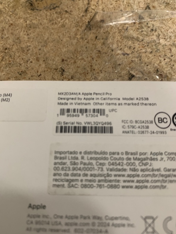 Photo 1 of ***HAS CRACK ON TIP***

Apple Pencil Pro: Latest Model - Device Compatibility Check Required - Pixel-Perfect Precision, Tilt and Pressure Sensitivity, Perfect for Note-Taking, Drawing, and Art. Charges and Pairs Magnetically