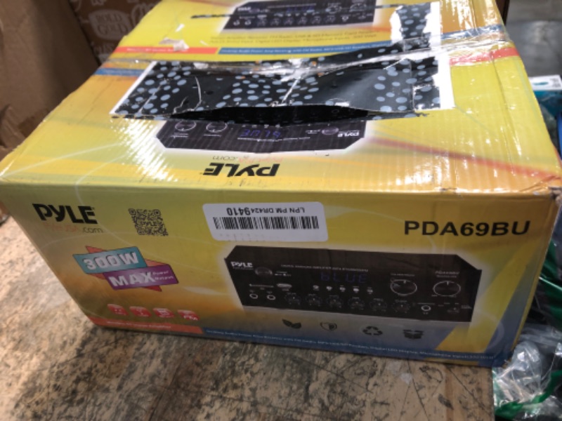 Photo 1 of ***PARTS ONLY***Pyle Stereo Amplifier Audio Receiver with Remote Control - Bluetooth Streaming, MP3/USB/SD/FM Radio, 2.0 Channel HiFi Sound System with RCA/Aux Inputs, Microphone & Headphone Jacks, Adjustable Bass