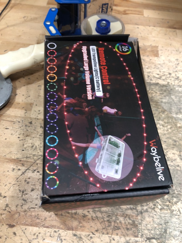 Photo 1 of ?Upgraded Large Volume&Longer Version? LED Trampoline Lights?Remote Control Trampoline Rim LED Light for 14Ft Trampoline, C Battery Box, 16 Color Change, Waterproof, Bright to Play at Night Outdoors