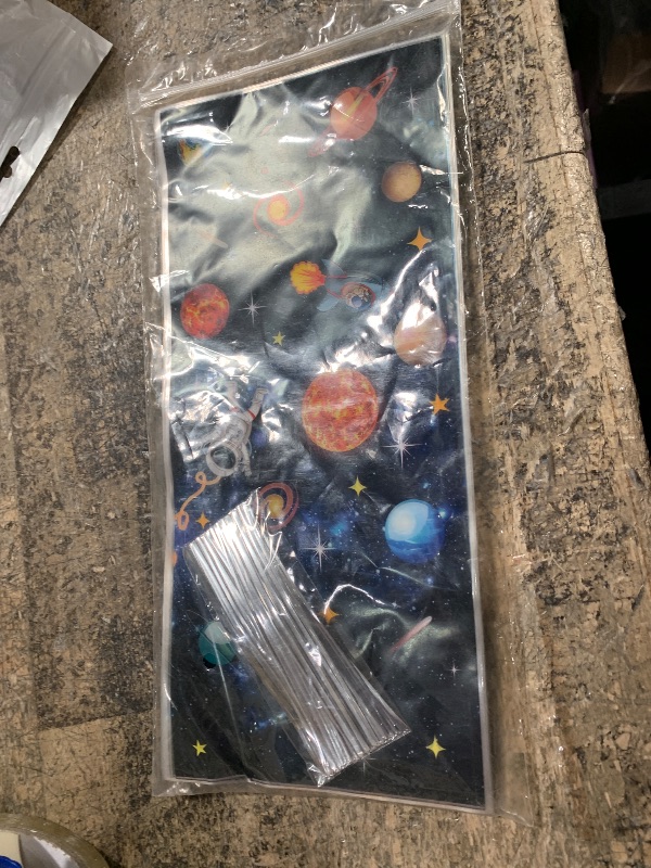 Photo 1 of 100 Pieces Outer Space Cellophane Bags Solar System Treat Goodies Candy Gift Bags Party Favors for Galaxy Planet Astronaut Theme Birthday Party Supplies Decorations