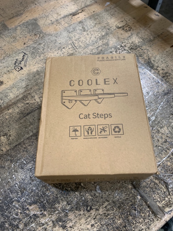 Photo 1 of 3 Pcs Cat Steps and Perches for Wall, Climbing Shelf With Hemp Rope, Wall-Mounted Furniture Set With Scratching Pads for Playing (Black)