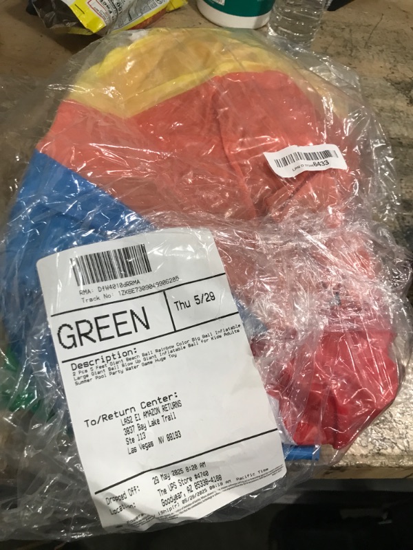 Photo 1 of 2 Pcs 5 Feet Giant Beach Ball Rainbow Color Big Ball Inflatable Large Giant Ball Blow Up Giant Inflatable Ball for Kids Adults Summer Pool Party Water Game Huge Toy