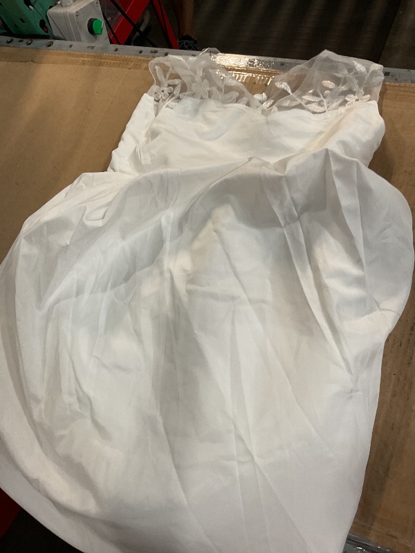 Photo 1 of (Broken zipper) Flower Girl Dress Kids Lace Applique Pageant Ball Gown Prom Dresses (Size 8, White)