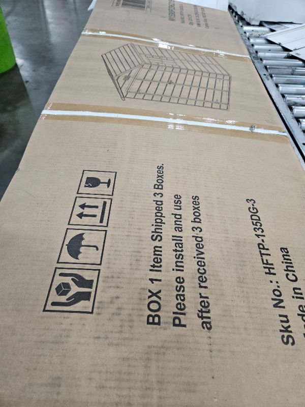 Photo 1 of ** Incomplete set only box 1 of 3 is included ** YOPTO 6X6 FT Resin Outdoor Storage Shed, Plastic Garden Sheds with Waterproof Roof & Air Vent,Outside Patio Storage House Tool Shed with Window &Lockable Door for Backyard, Lawn, Dark Grey
