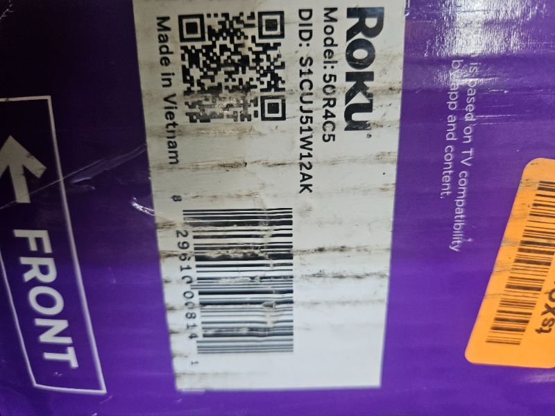 Photo 1 of ** BROKEN SCREEN FINAL SALE **Roku Smart TV 2025 – 50-Inch Select Series, 4K HDR TV – RokuTV with Enhanced Voice Remote – Flat Screen LED Television with Wi-Fi for Streaming Live Local News, Sports, Family Entertainment