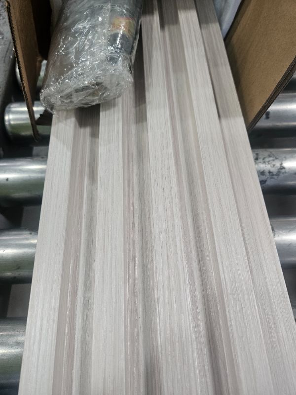 Photo 1 of ***ONL2 PANELS*** Art3d 8-Pack 96 x 6in. WPC Acoustic Slat Wall Panel for Modern Interior Decor, TV Background, Living Room, White Ash
