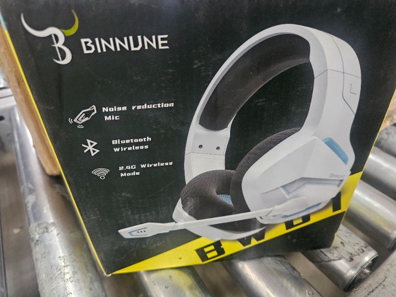 Photo 1 of BINNUNE Wireless Gaming Headset with Noise Cancelling Microphone for PC PS4 PS5, 2.4G Wireless Bluetooth Gaming Headphones with Mic for Laptop Computer